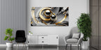 Gold Art Print Abstraction Spheres — Modern Gold Accent Wall Decor, Foil Art Print