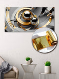 Gold Art Print Abstraction Spheres — Modern Gold Accent Wall Decor, Foil Art Print