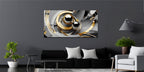 Gold Art Print Abstraction Spheres — Modern Gold Accent Wall Decor, Foil Art Print