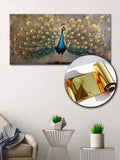 Gold Foil Wall Art Print: Peacock Gold Accent Wall Decor Canvas