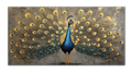 Gilded Art Print: Peacock Gold Accent Wall Decor Canvas Foil