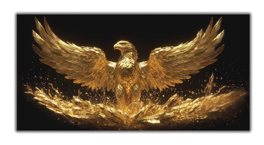 Gold Wall Art – Golden Eagle Metallic Foil Canvas