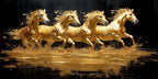 Gilded Art Print Horses – Gilded Wall Decor with Gold Accents Foil