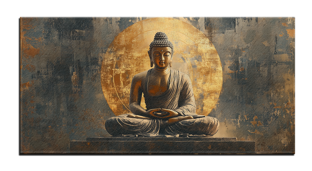 Gilded painting "Buddha in the lotus position"