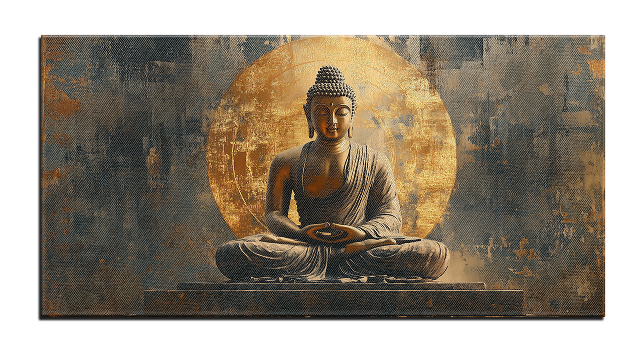 Gilded painting "Buddha in the lotus position"