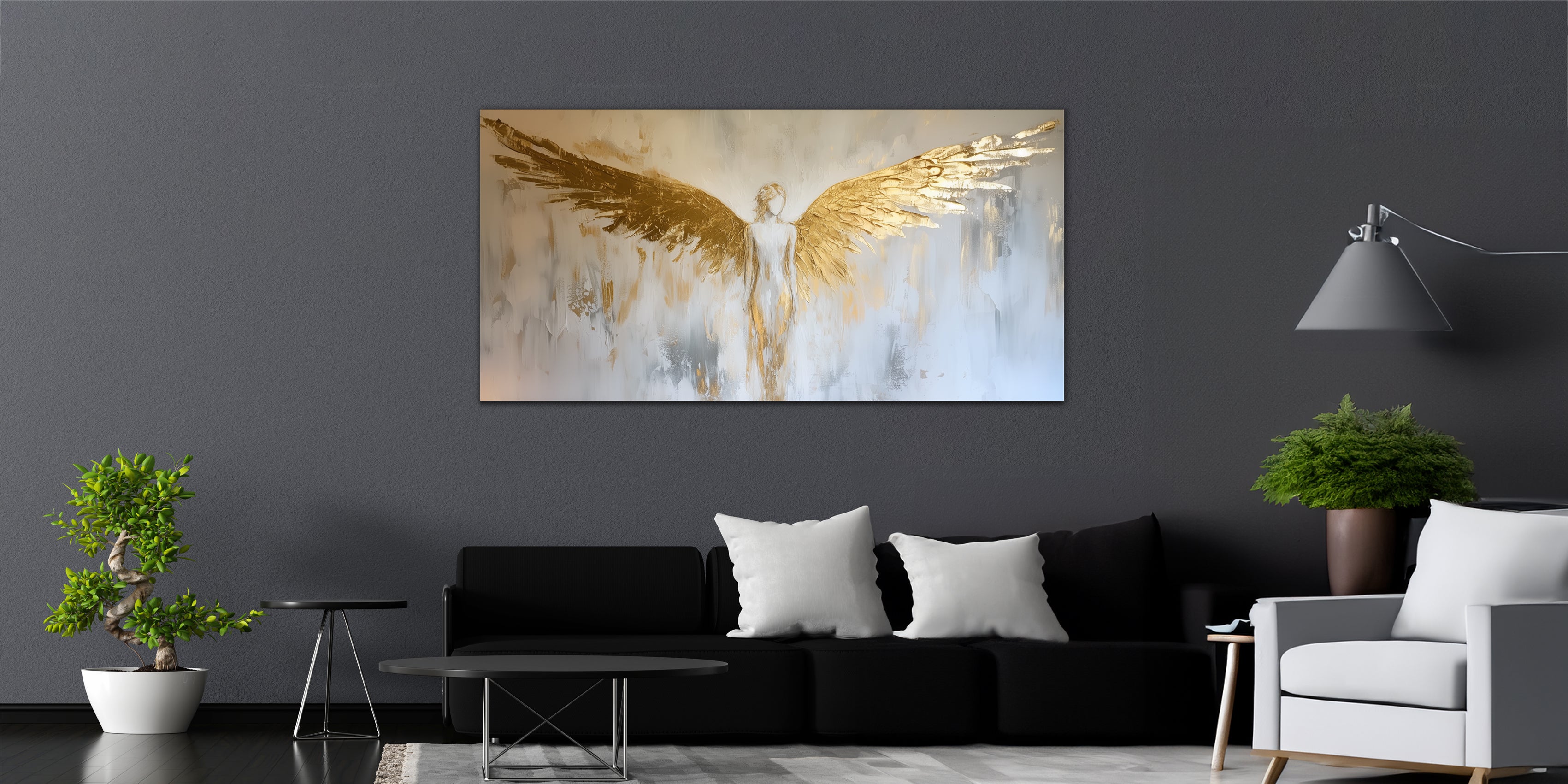 Gilded Art Print Angel – Gilded Wall Decor & Gold Accent Canvas, Foil