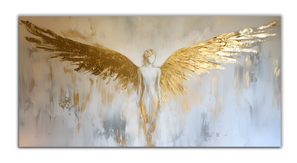 Gold Wall Art – Angel Metallic Foil Canvas
