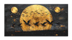 Gold Art Print Japanese Style — Modern Gold Art Wall Decor, Gold Foil Canvas, Foil