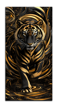 Gilded Art Print Tiger – Gold Accent Wall Decor Canvas, Foil