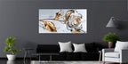 Gold Foil Wall Art Print White Rose – Gold Accent Wall Decor Canvas