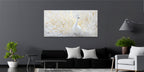Gold Foil Wall Art Print White Peacock – Gold Accent Wall Decor Canvas