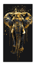 Gilded Art Print Elephant – Gold Accent Wall Decor Canvas, Foil