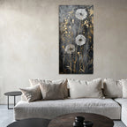 Gilded Art Print Dandelion – Gold Accent Wall Decor Canvas, Foil