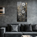 Gilded Art Print Dandelion – Gold Accent Wall Decor Canvas, Foil