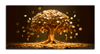 Gilded Art Print Coin Money Tree – Gilded Wall Decor with Gold Accents Foil