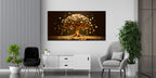 Gilded Art Print Coin Money Tree – Gilded Wall Decor with Gold Accents Foil