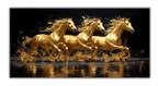 Gold Wall Art – Horses Metallic Foil Canvas