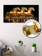 Gold Wall Art – Horses Metallic Foil Canvas