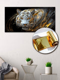 Modern Gold Foil Canvas Print "Tiger" | Abstract Animal Portrait | Metallic Wall Art Decor