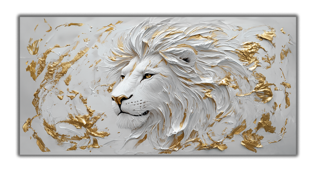 Gold Wall Art – Lion Metallic Foil Canvas