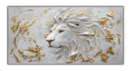Gold Wall Art – Lion Metallic Foil Canvas