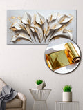 Gold Foil Wall Art Print "Calla Flowers" | Abstract Floral Portrait | Gold Accent Art for Bedroom. & Living Room