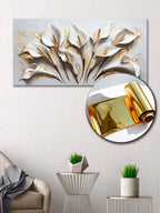 Gold Foil Wall Art Print "Calla Flowers" | Abstract Floral Portrait | Gold Accent Art for Bedroom. & Living Room