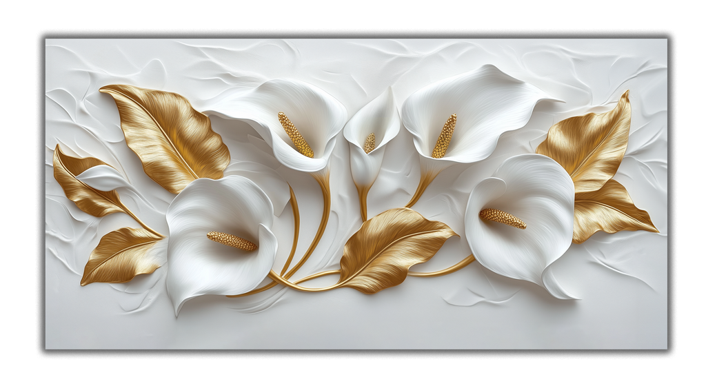 Gilded Art Print Flowers – Gilded Wall Decor with Gold Accent Foil