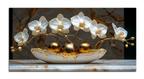 Orchid Flowers Gold Foil Wall Art Print – Gold Foil Canvas Print Wall Art