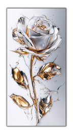 Gold Foil Wall Art Print Rose – Gold Accent Wall Decor Canvas