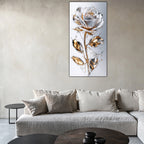 Gold Foil Wall Art Print Rose – Gold Accent Wall Decor Canvas