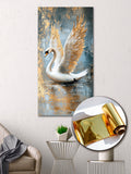 Gold Wall Art Print White Swan – Gold Accent Wall Decor Canvas, Foil