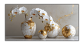 Gilded Art Print Orchid Flowers – Gold Accent Wall Decor Canvas, Foil