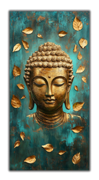 Gilded Art Print Golden Buddha – Gold Accent Wall Decor Canvas, Foil