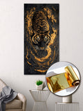 Gilded Art Print Tiger – Gold Accent Wall Decor Canvas, Foil