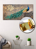 Gold Foil Wall Art Print – Peacock Canvas Decor