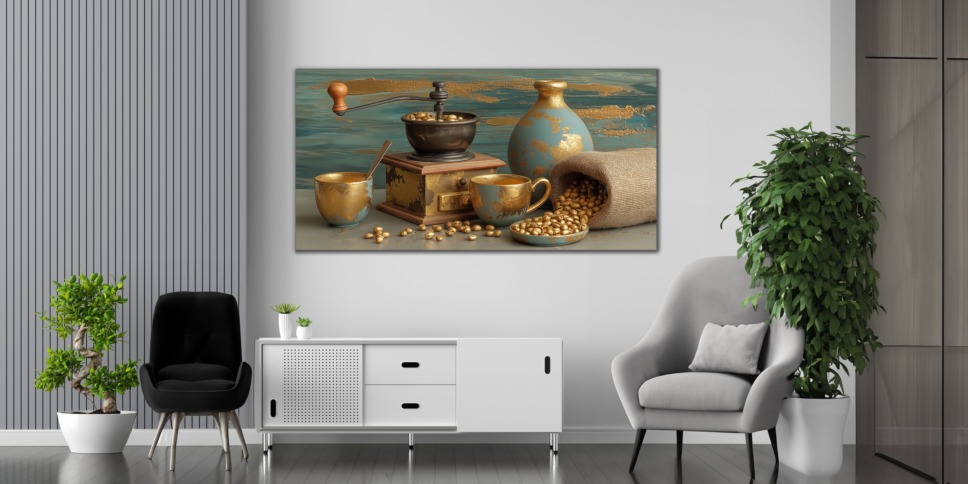 Gold Foil Wall Art Print to the Kitchen Canvas Print