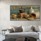 Gold Wall Art – Dining Room Metallic Foil Canvas