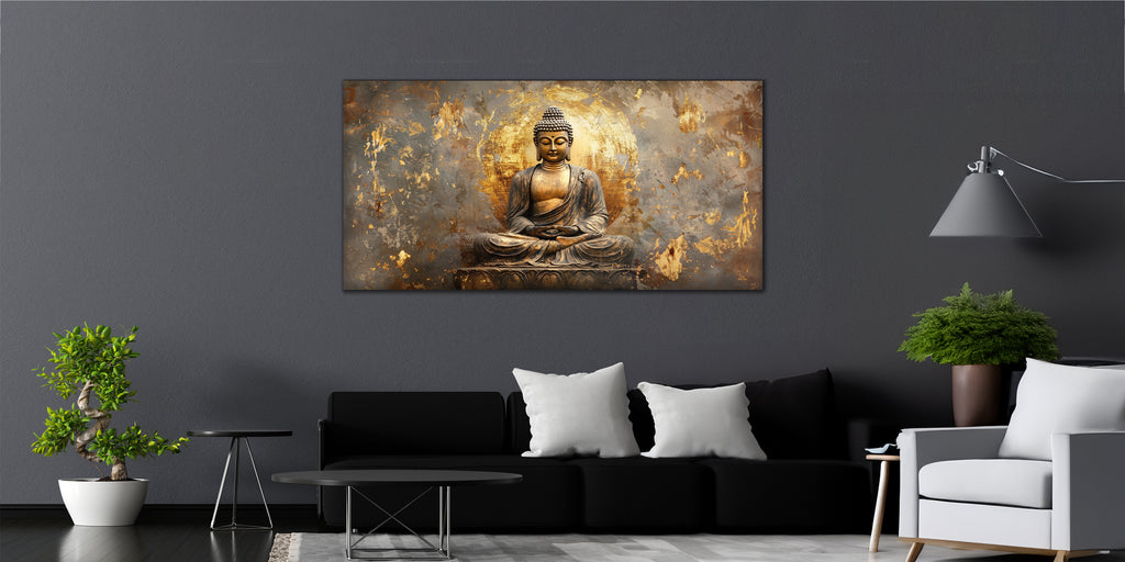 Gold Wall Art – Buddha Metallic Foil Canvas