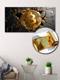 Gilded Art Print Bitcoin – Gilded Wall Decor with Gold Accents Foil