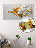 Gilded Art Print Abstract Girl Portrait – Gilded Wall Decor with Gold Accent Foil