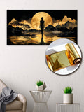Gold Foil Wall Art Print – Female Silhouette Canvas Decor 