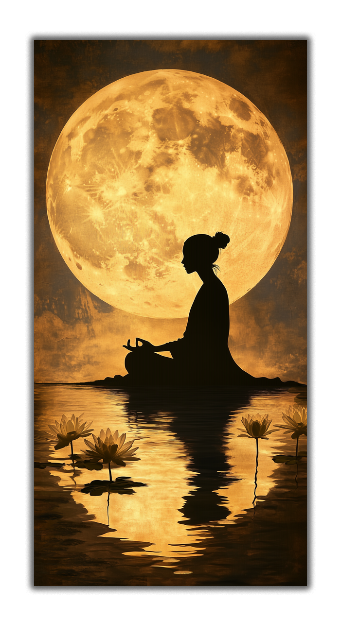 Gold Foil Wall ART Yoga – Gold Accent Wall Decor Canvas, Foil
