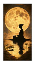 Gold Foil Wall ART Yoga – Gold Accent Wall Decor Canvas, Foil