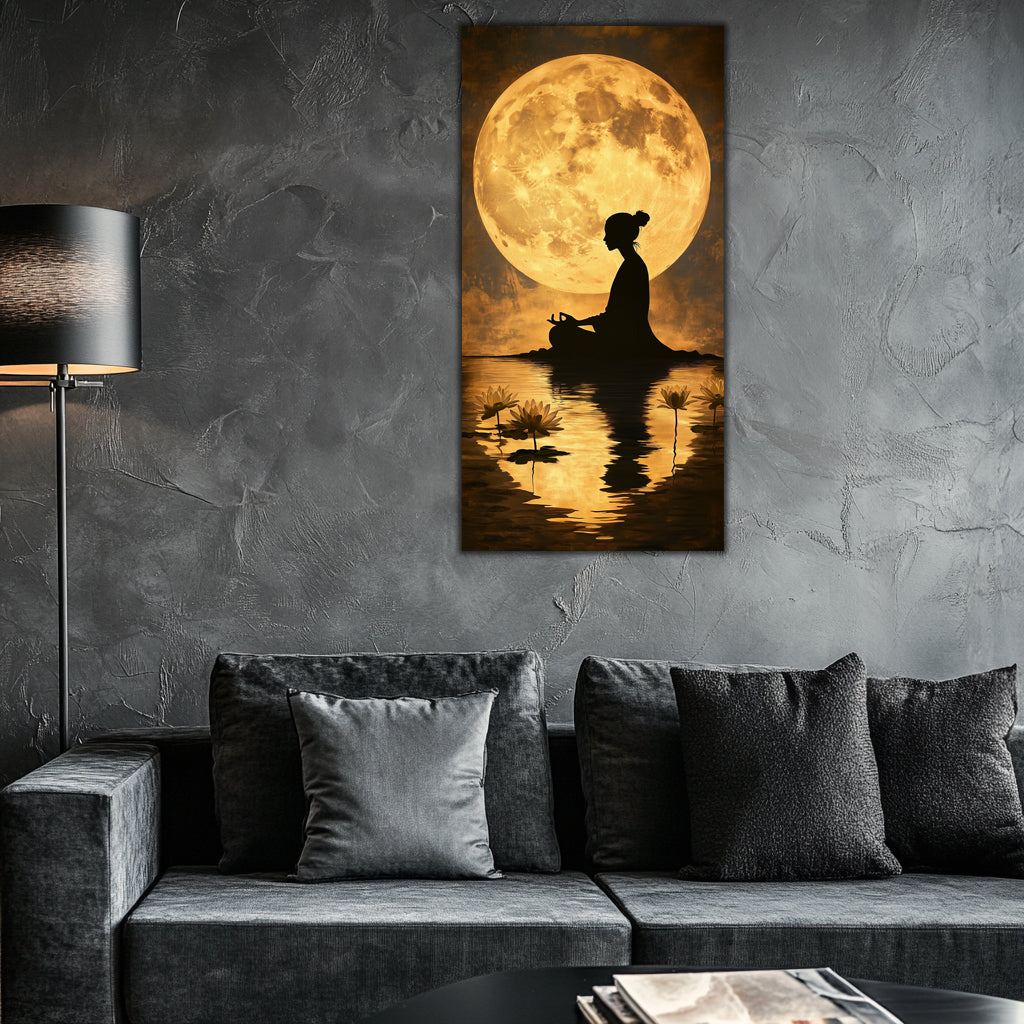 Gilded Art Print Yoga – Gold Accent Wall Decor Canvas, Foil