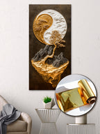 Gold Foil Wall Art Yin-Yang – Gilded Wall Decor & Gold Accent Canvas