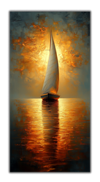 Gold Art Print | Sailboat with Foil for Modern Walls
