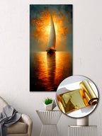 Gold Art Print | Sailboat with Foil for Modern Walls