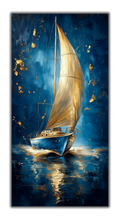 Gilded Art Print Sailboat – Gilded Wall Decor & Gold Accent Canvas, Foil
