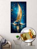 Gilded Art Print Sailboat – Gilded Wall Decor & Gold Accent Canvas, Foil